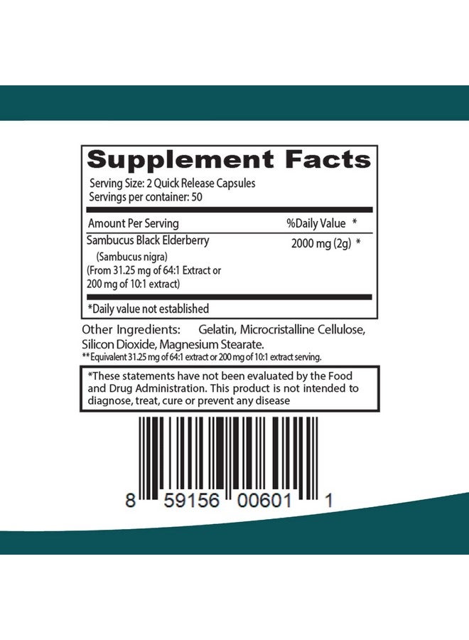 ELP ESSENTIAL Black Elderberry Capsules 2000mg | 100 Count | Super Concentrated Sambucus Extract,Antioxidant and Immune - Image 4