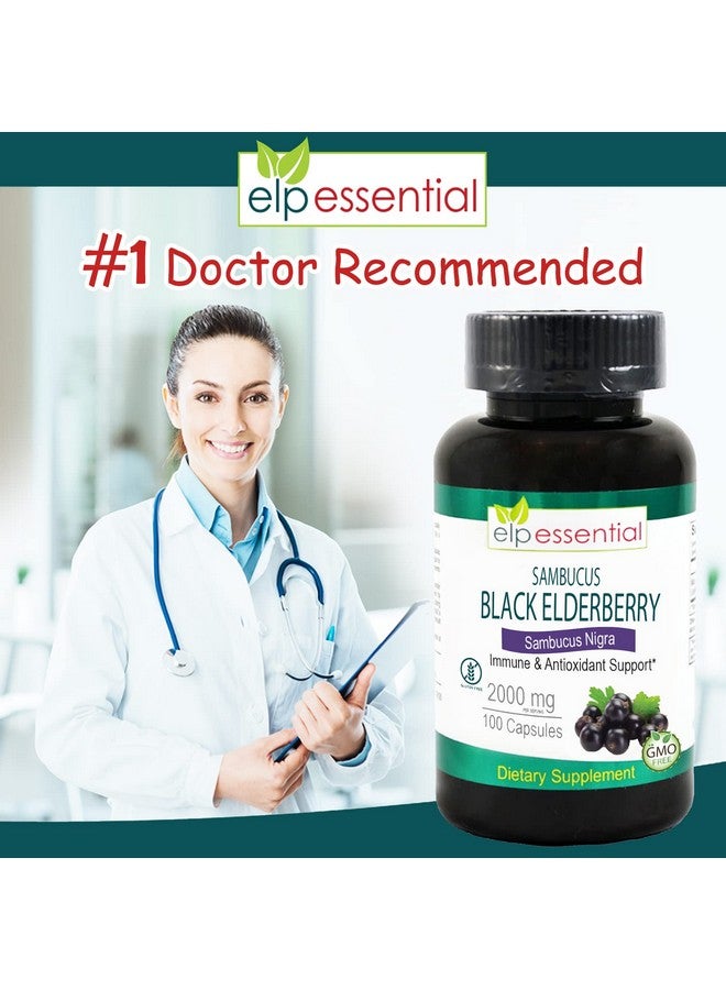 ELP ESSENTIAL Black Elderberry Capsules 2000mg | 100 Count | Super Concentrated Sambucus Extract,Antioxidant and Immune - Image 2