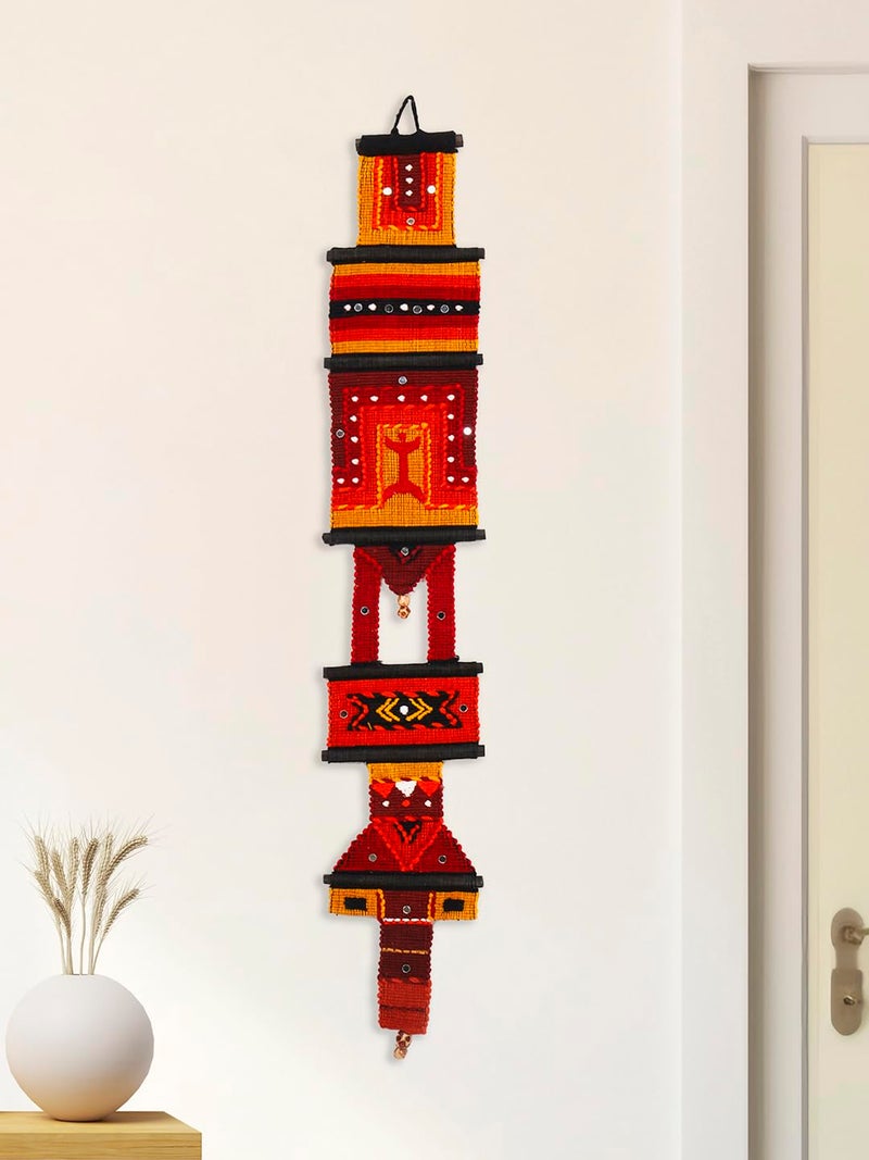 AIVIK:Handloom Cotton Home Decor Tapestry Pillar Wall Hanging, 35" X 6" (Multicolour) - Image 4