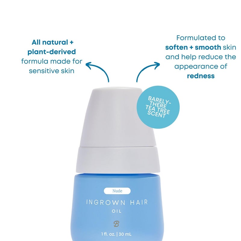 Bushbalm Ingrown Hair Roller Rescue And Nude Oil Bundle - Includes AHA & BHA - Exfoliating, Soothing, Cooling for Intimate Areas, Underarms - Helps With Razor Bumps and Ingrown Hairs, Blue - Image 5