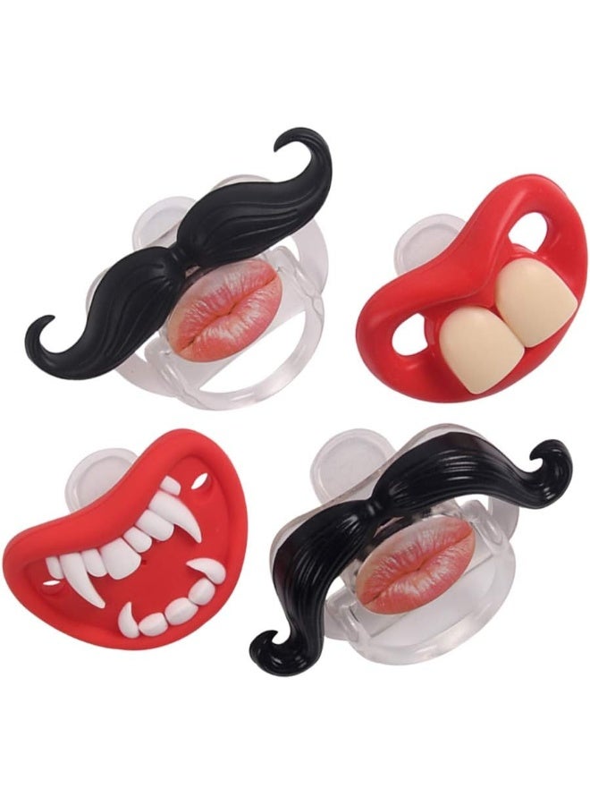 YAPROMO Funny Pacifiers for Babies, Cute Mustache Pacifier 0-6-18 Months, Infants Pacifiers for Toddlers, Funny Lips Pacifier for Boys and Girls, Baby Gift - Image 1