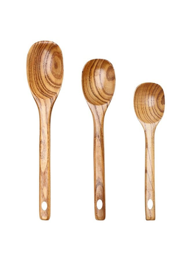 Renawe 3 Piece Wooden Spoons Set - Large, Medium & Small - Non Toxic - Wooden Cooking Utensils - Image 1