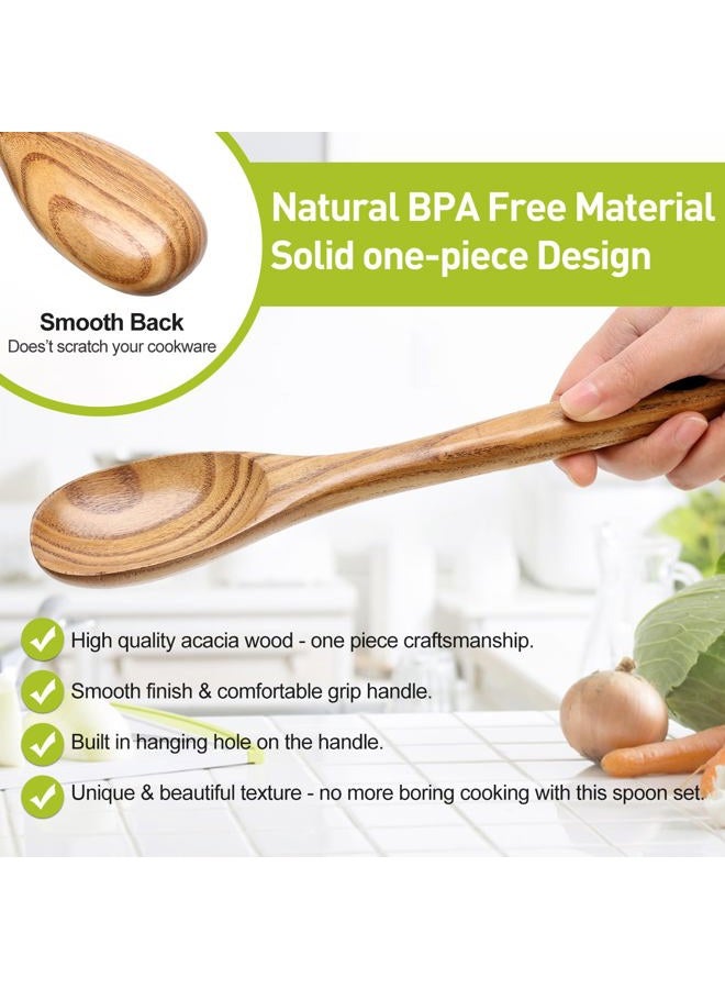 Renawe 3 Piece Wooden Spoons Set - Large, Medium & Small - Non Toxic - Wooden Cooking Utensils - Image 3