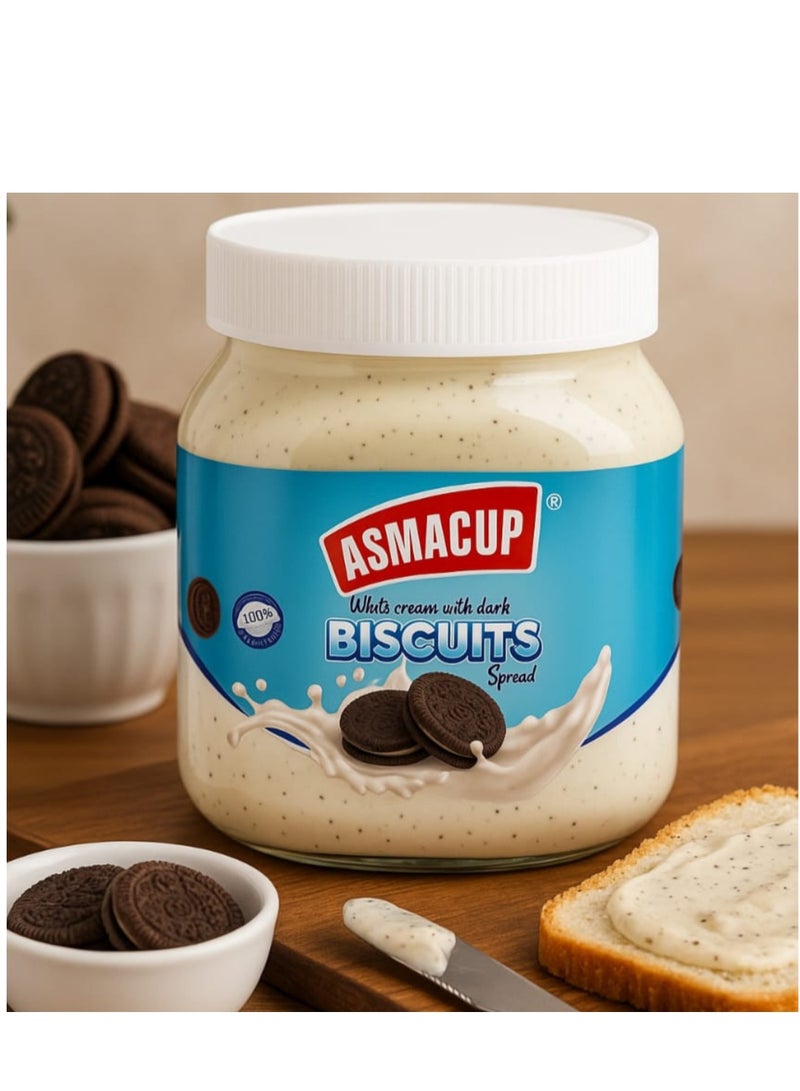 ASMACUP White Chocolate with dark biscuit Spread 350 gm - Image 2