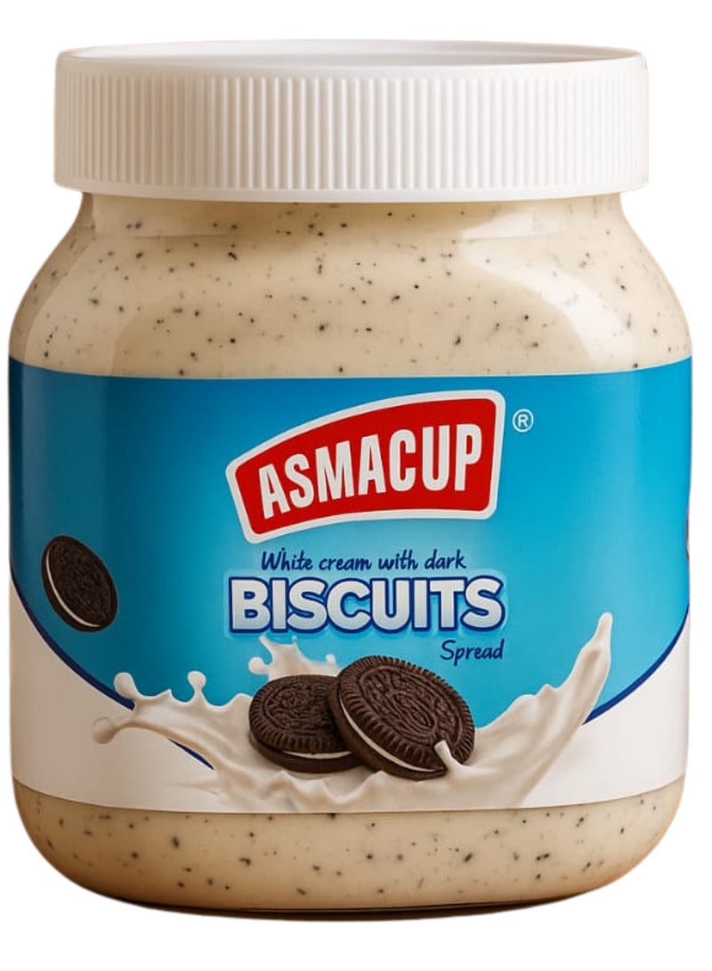 ASMACUP White Chocolate with dark biscuit Spread 350 gm - Image 1