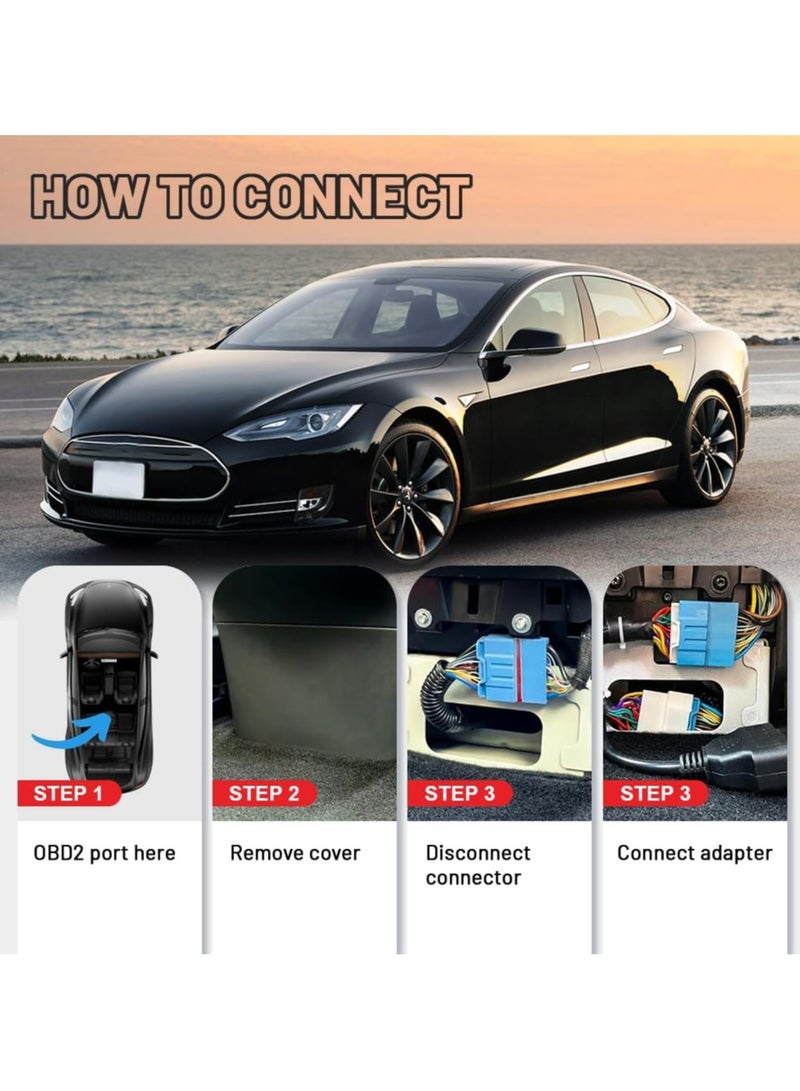 Generic 12Pin OBD2 Adapter Cable for Tesla 2012-2015 Tesla Model S/X Diagnostic Cable Scan My Tesla All OBD2 Protocol  - Image 2