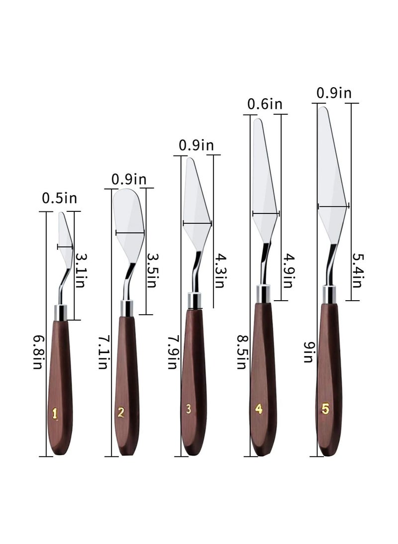 عام مجموعة ملعقات الكريمة للكيك من الفولاذ المقاوم للصدأ، 5 قطع - أدوات زينة الكيك والخبز - Image 2