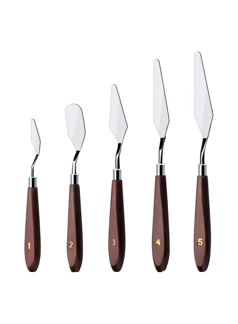 عام مجموعة ملعقات الكريمة للكيك من الفولاذ المقاوم للصدأ، 5 قطع - أدوات زينة الكيك والخبز - Image 1