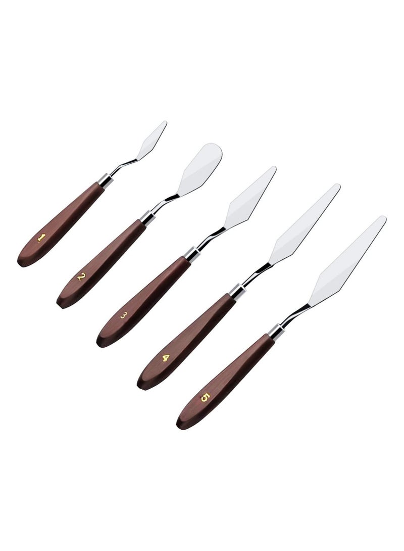 عام مجموعة ملعقات الكريمة للكيك من الفولاذ المقاوم للصدأ، 5 قطع - أدوات زينة الكيك والخبز - Image 3