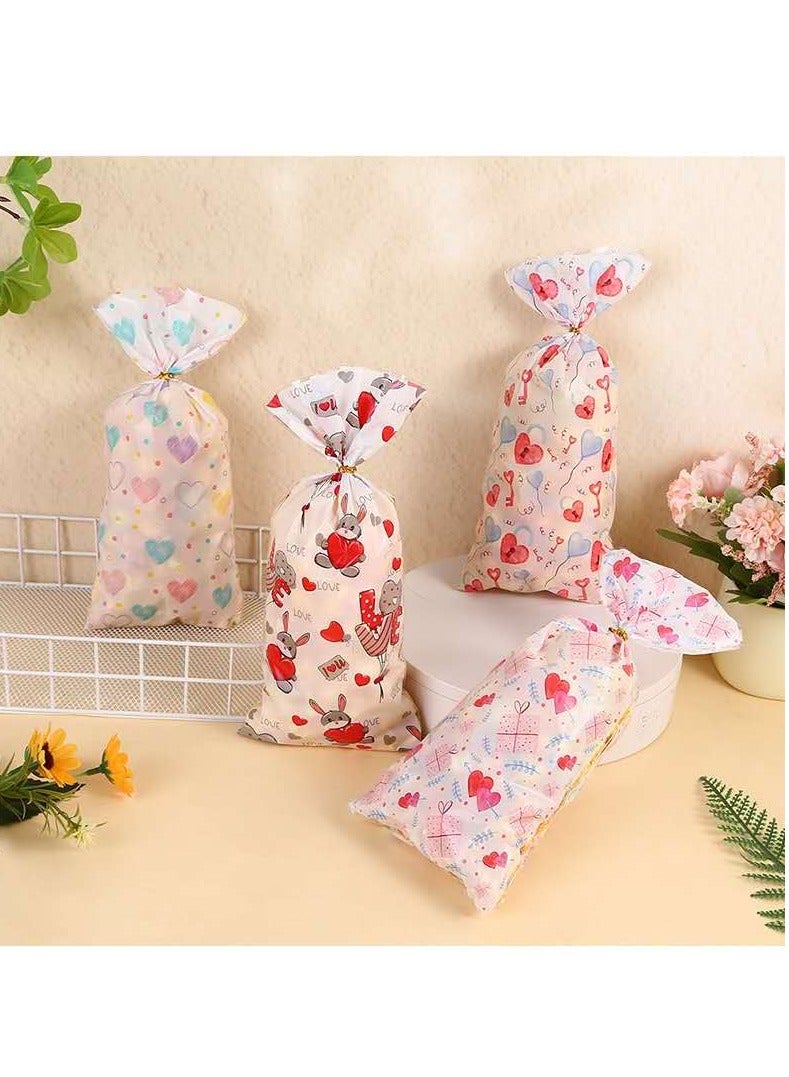 2025 Valentine's Day Romantic Gift Bags Candy Snack Packaging Bags Plastic Bags 100 Pcs - Image 4