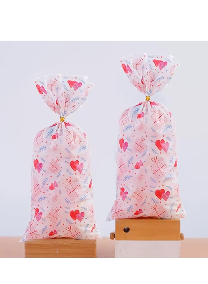 2025 Valentine's Day Romantic Gift Bags Candy Snack Packaging Bags Plastic Bags 100 Pcs - Image 3