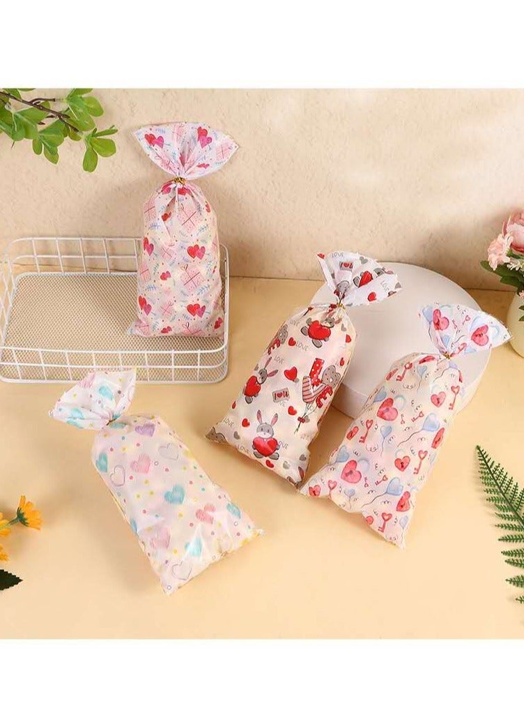2025 Valentine's Day Romantic Gift Bags Candy Snack Packaging Bags Plastic Bags 100 Pcs - Image 5