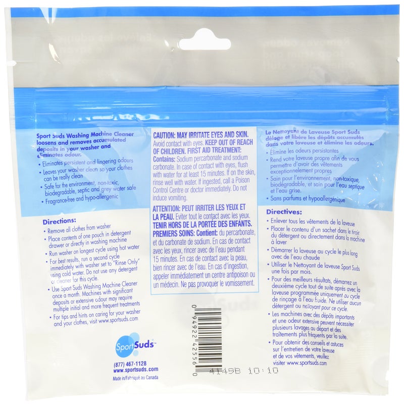 Sport Suds Washing Machine Cleaner, 5 Pouch - Image 2
