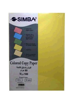 Simba Copy Paper A4 Light Pastel Colors 80 gm 100 Sheets Light Yellow - pzsku/ZA15A2B78DB8BE8EA87C2Z/45/_/1656501463/6a55811f-37f3-476a-b3a7-5eb6477f52d6