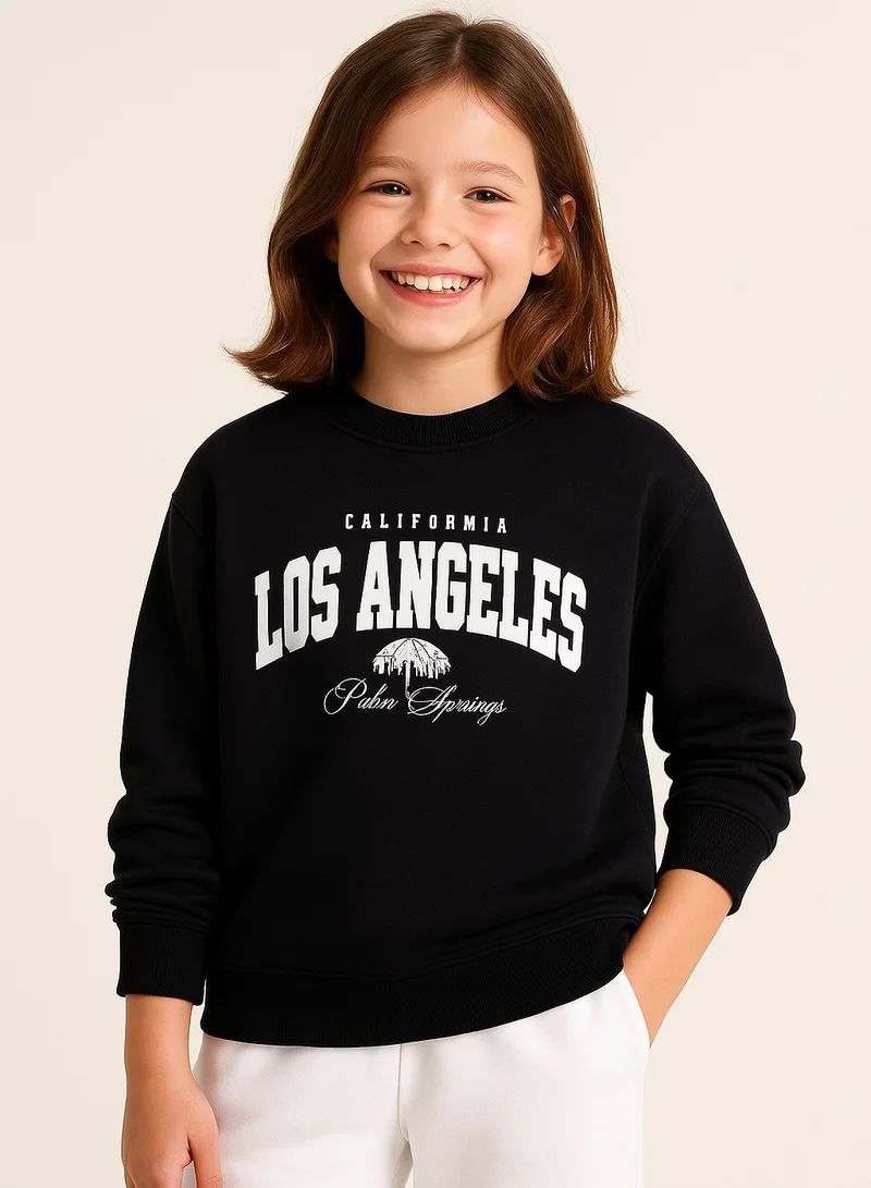 victor and jane Girls’ “Los Angeles” Graphic Pullover – 100% Cotton Fleece