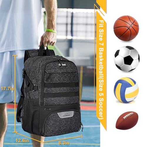Goloni Basketball Backpack,Large Basketball Bag with Ball Compartment & Shoe Compartment,Sports Bag Fit Volleyball, soccer - Image 3