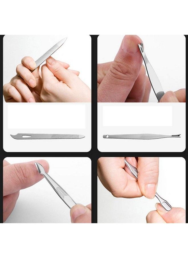 hana Manicure Pedicure 16 Tools Set Nail Clippers Stainless Steel Professional Nail Scissors Grooming Kits Nail Tools With Leather Case  - Image 4