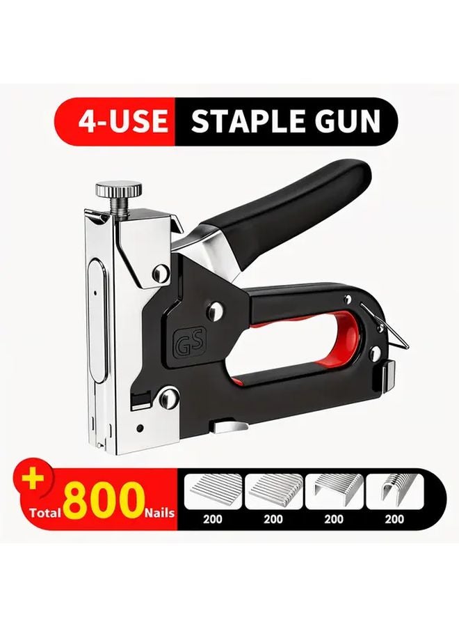 Heavy Duty 4 In 1 Manual Staple Gun Kit TPC MSGK 800 With 800 Staples Adjustable Power Ergonomic Grip - Image 1