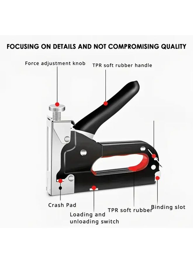 Heavy Duty 4 In 1 Manual Staple Gun Kit TPC MSGK 800 With 800 Staples Adjustable Power Ergonomic Grip - Image 3