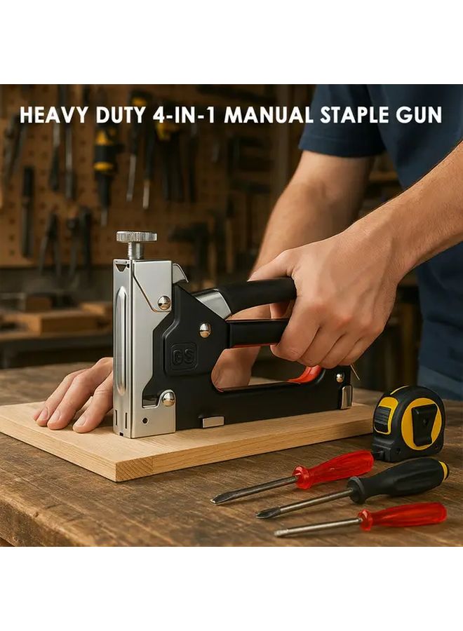 Heavy Duty 4 In 1 Manual Staple Gun Kit TPC MSGK 800 With 800 Staples Adjustable Power Ergonomic Grip - Image 2
