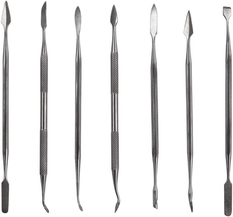 SE Double-Ended Spatula and Carver Set - 7 Piece Stainless Steel Tool Kit - Image 1