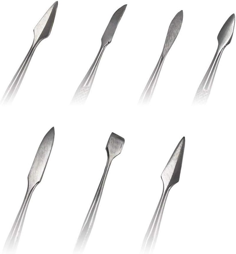 SE Double-Ended Spatula and Carver Set - 7 Piece Stainless Steel Tool Kit - Image 3