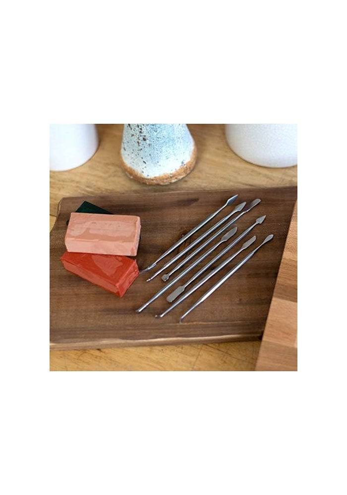 SE Double-Ended Spatula and Carver Set - 7 Piece Stainless Steel Tool Kit - Image 4