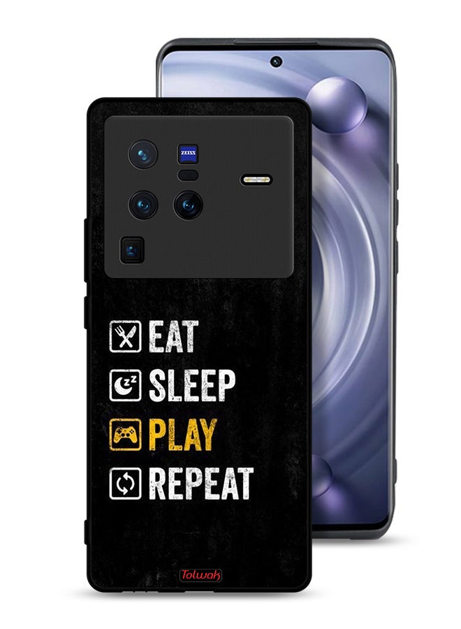 Tolwak Vivo X80 Pro Protective Case Cover Eat Sleep Play Repeat - Image 1