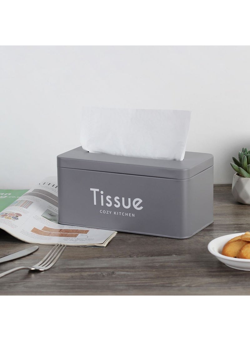DANUBE HOME Gravitas Tissue Box Holder – Elegant Durable Tissue Dispenser for Home and Office, Stylish Design, Easy to Refill, Perfect for Bathroom, Living Room, and Kitchen Use L22.1 X W11.6 X H10.2Cm Grey  - Image 1