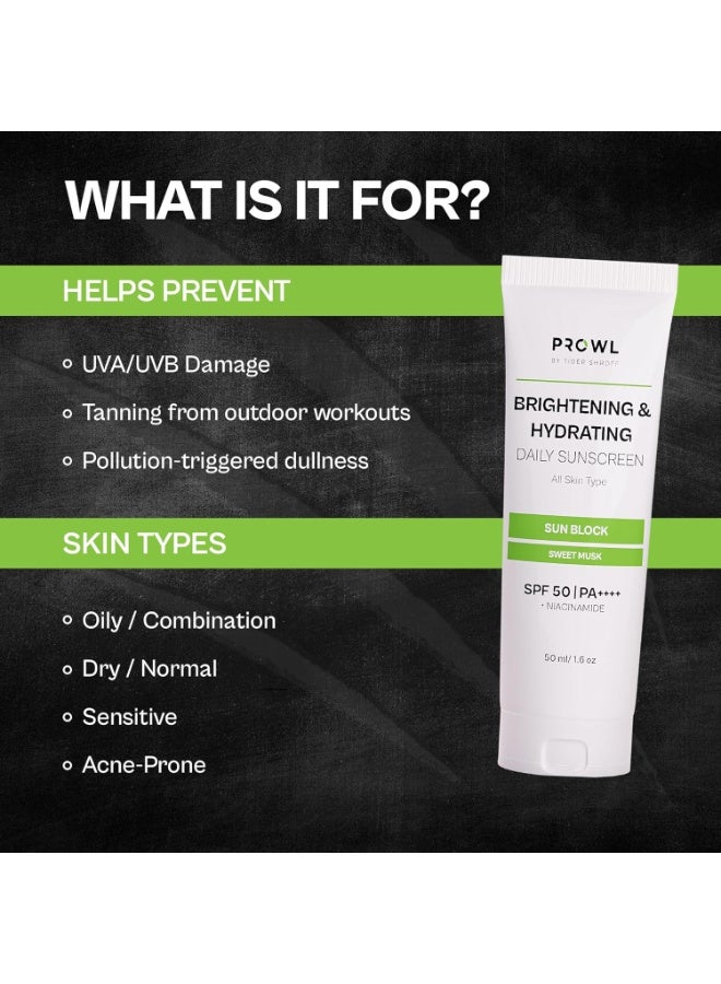 PROWL Sunscreen Niacinamide for Brightening and Hydrating Oily Dry All Skin for Men Face - Image 3