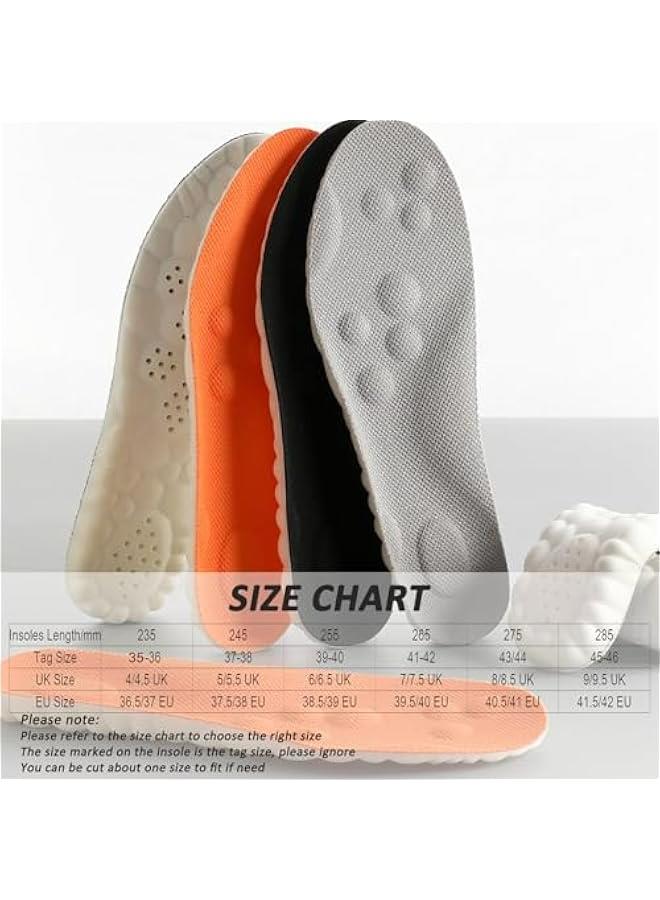 نعال داخلية من الميموري فوم مع دعم قوس القدم للنساء والرجال، نعال داخلية مريحة للتدليك، حشوات احذية بديلة للاحذية الرياضية واحذية العمل، جيدة التهوية وممتصة للصدمات (6/5.5UK، رمادي) - Image 2