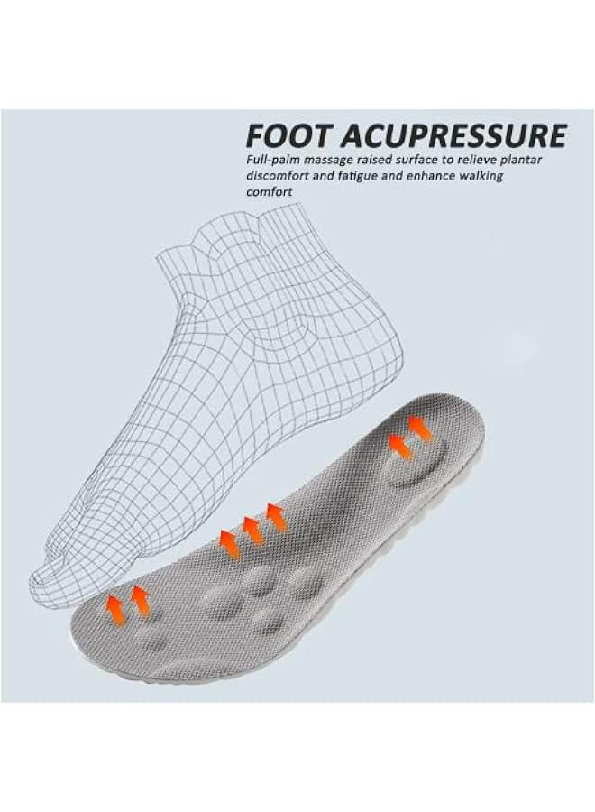 نعال داخلية من الميموري فوم مع دعم قوس القدم للنساء والرجال، نعال داخلية مريحة للتدليك، حشوات احذية بديلة للاحذية الرياضية واحذية العمل، جيدة التهوية وممتصة للصدمات (6/5.5UK، رمادي) - Image 5