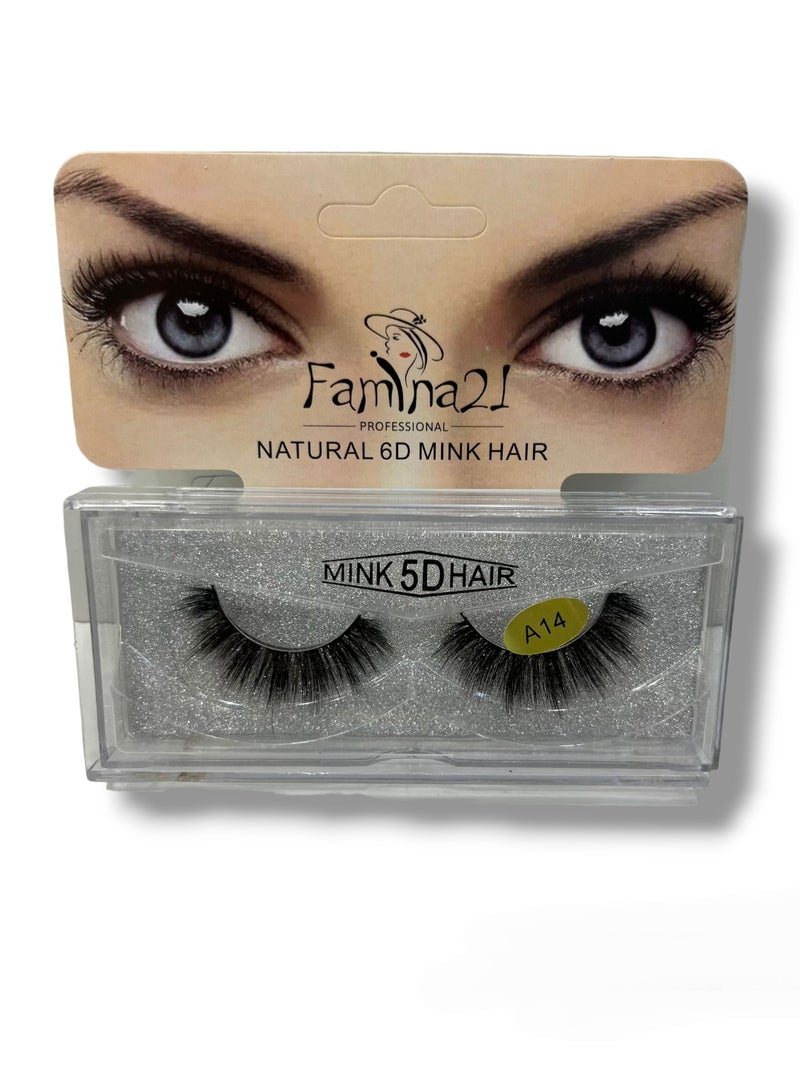 Famina21 Natural 6D/5D Mink Hair Eyelashes - Set of 30 Models (A14) - Image 1