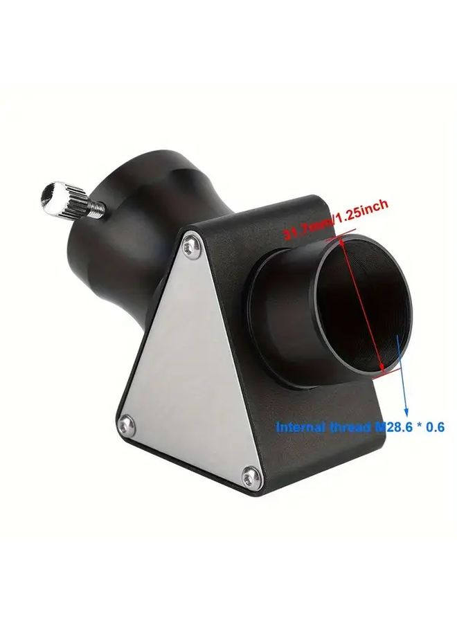 1.25 Inch 90 Degree Prism Diagonal Yellow Brass Retaining Ring Aluminized Reflective Coating For 45 Degree Right Angle Projection Suitable For 1.25 Inch Filters Manual Focus Scientific Grade Optics - Image 3