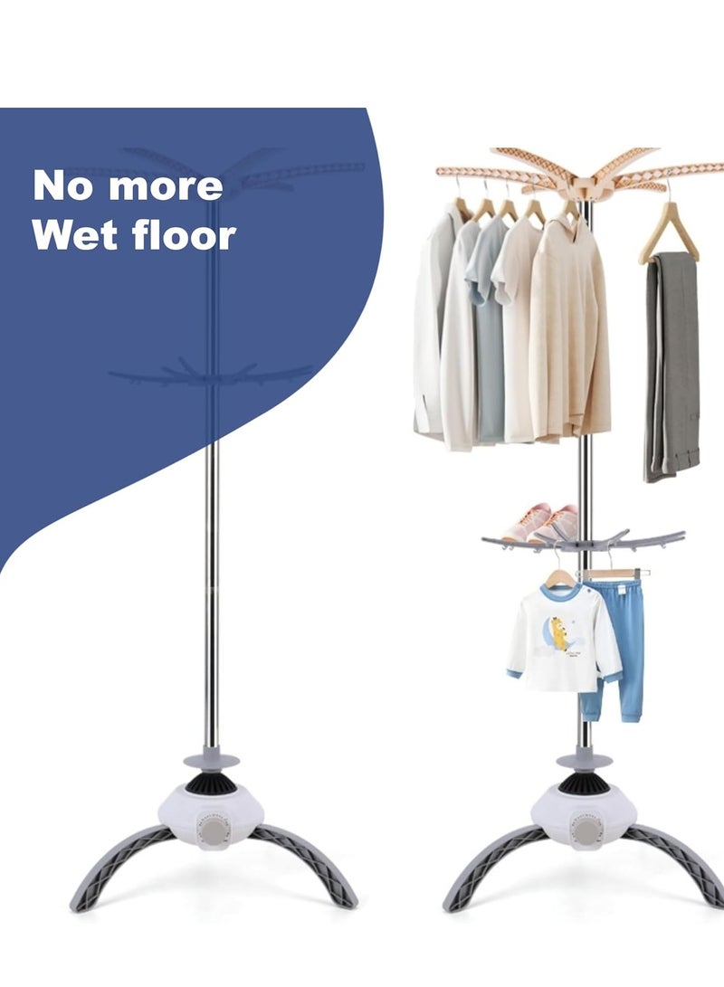 USTIDE Folding Cylindrical Portable Dryer Rack - 501-1000W Power, 5-10kg Capacity, garment rack, Dark Blue-towel Dryer Rack  - Image 3