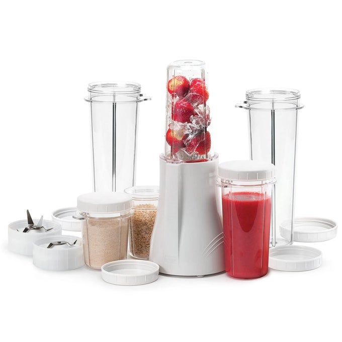 PB250XLA KITCHEN GRINDER PERSONAL BLENDER FOR SHAKES AND SMOOTHIES WITH BPAFREE PORTABLE BLENDER CUPS WHITE