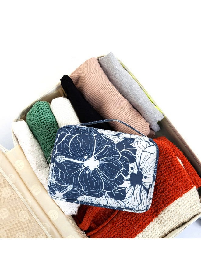 Narwey Hanging Travel Toiletry Bag Cosmetic Make Up Organizer For Women Waterproof (Blue Lotus) - Image 5
