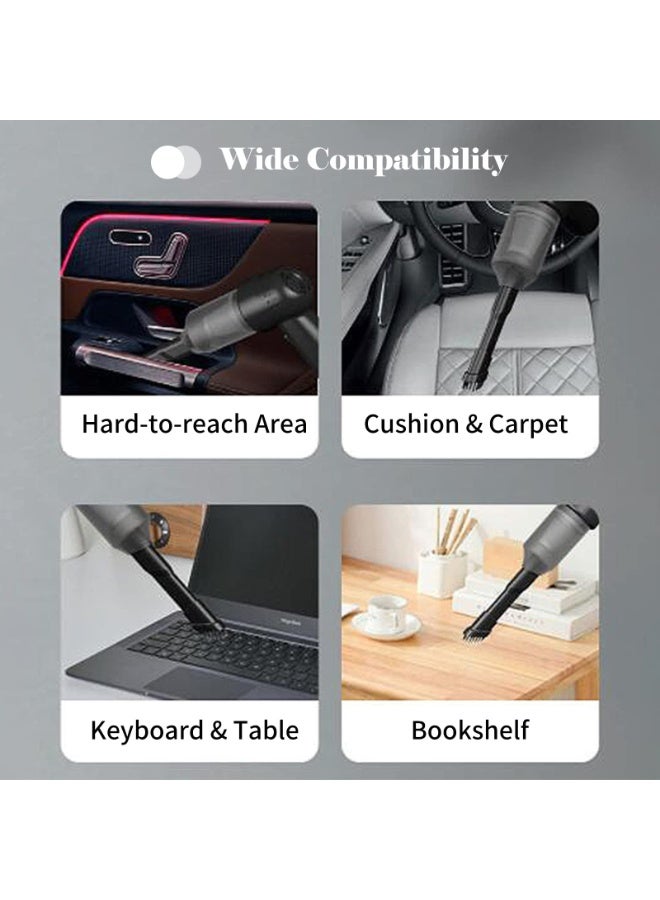 Portable Vacuum Cleaner with 100W 9000Pa Powerful Motor Wireless Handheld Cleaning Kit for CarHomeOffice, Black - Image 2