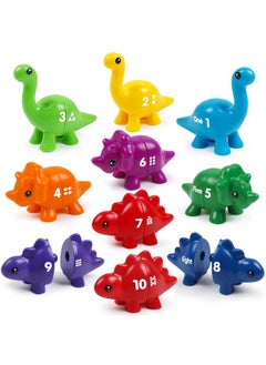 kizh 10 Pcs Double-Sided Dinosaur Matching Number Toy Fine Motor 1 To 10 Math Match Game Preschool Learning Montessori Educational Toys For 3 4 5 Toddlers Boys Girls  - Image 1