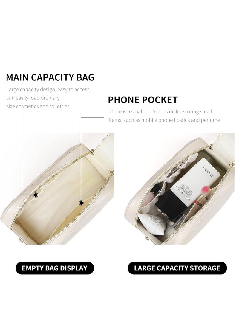 SYOSI Large Capacity Makeup Bag For Women Travel Essentials Travel Makeup Bag Eco Leather Cosmetic Makeup Organizer Travel Accessories Full Travel Size Toiletries Cream - Image 5