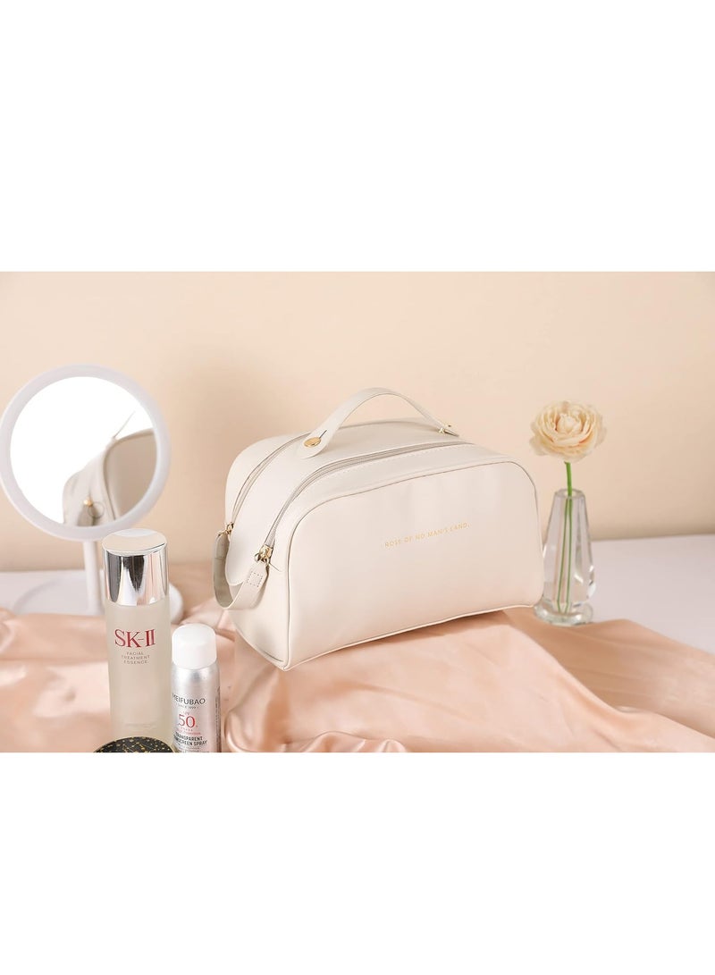 SYOSI Large Capacity Makeup Bag For Women Travel Essentials Travel Makeup Bag Eco Leather Cosmetic Makeup Organizer Travel Accessories Full Travel Size Toiletries Cream - Image 4