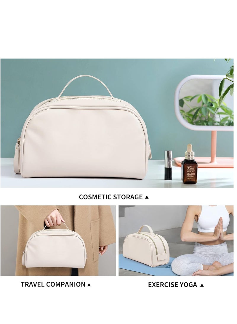 SYOSI Large Capacity Makeup Bag For Women Travel Essentials Travel Makeup Bag Eco Leather Cosmetic Makeup Organizer Travel Accessories Full Travel Size Toiletries Cream - Image 3