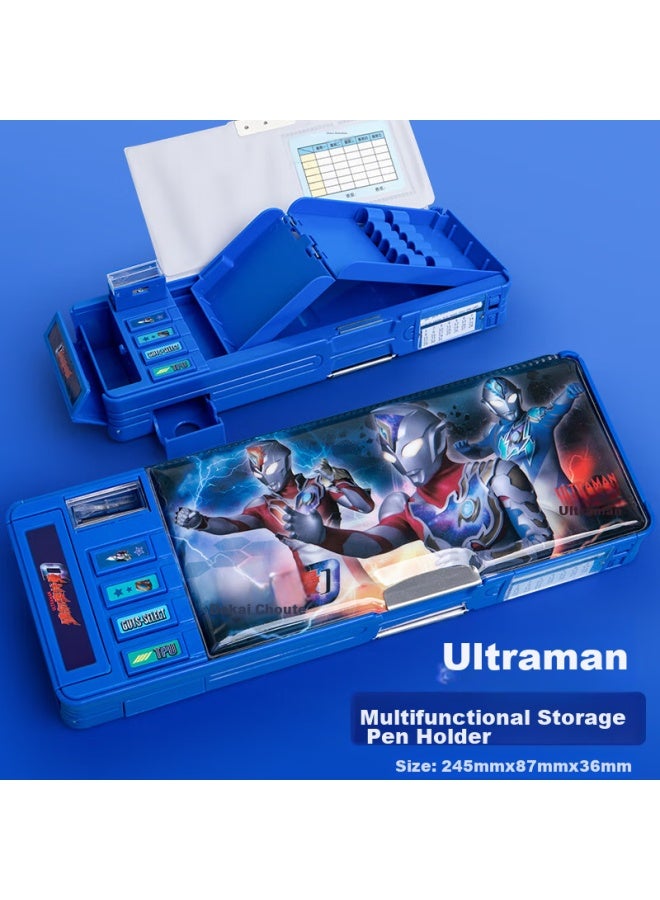 One Is A Pencil Case, School Gift, Ultraman Design, Stylish, Multifunctional, Large Capacity Storage, For Boys, Birthday, Kindergarten, Primary And Middle School, Pencil Box, Reward, Deke Yz7189 - Image 1