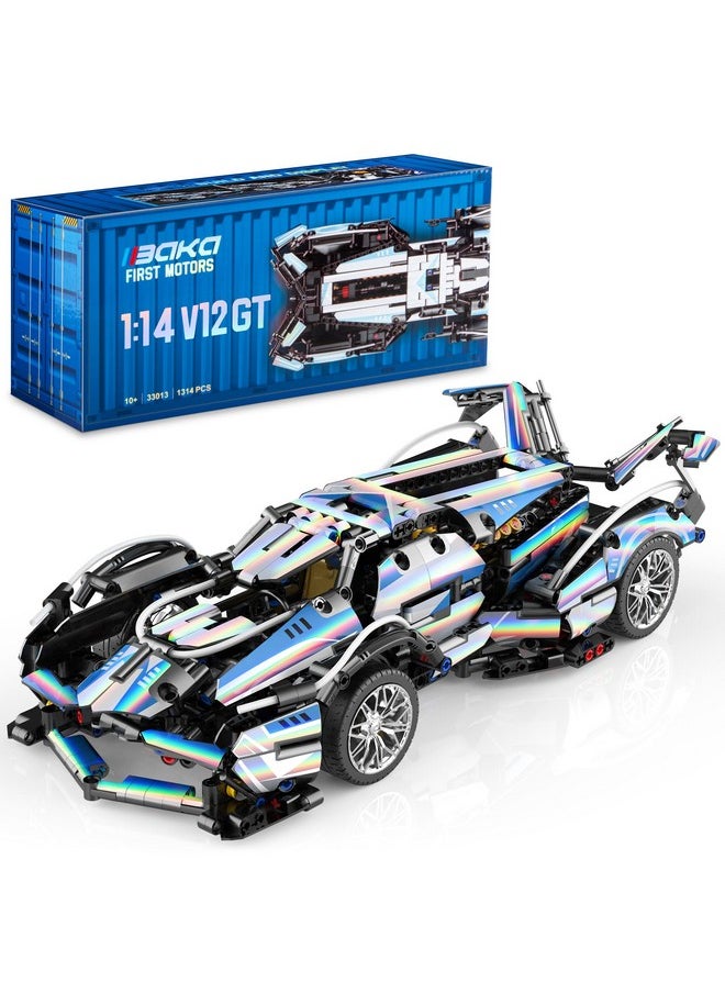 BAKA BAKA Cars Toys Building Set for Boys Aged 10+ - 1:14 LANBO V12 Building Car Toy for Back to School, 1314 Pieces Sports Car Toys for Kids, Teens, Adults, Gift for Birthday, Christmas, Valentine Day  - Image 1