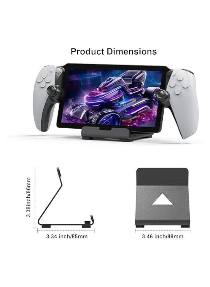 PROMASS Stand Base Compatible with PS5 Portal Remote Player,Frosted Aluminum Alloy Playstand with Anti-Slip Holder for Playstation Portal Handheld Console,Switch,and Mobile Phones-Black - Image 3