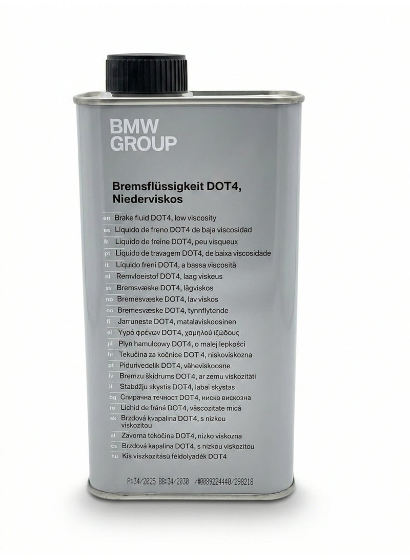 BMW Group Original DOT4 Low Viscosity Brake Fluid - 1L | High-Performance Synthetic Hydraulic Fluid for BMW, Mini & Rolls-Royce
