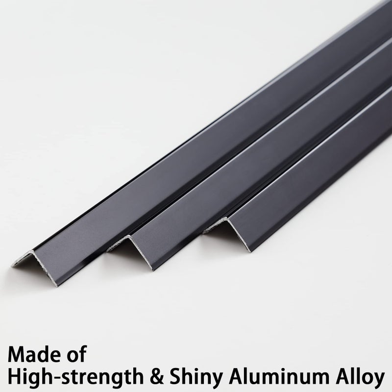 Trimold Matte Black Aluminum Peel and Stick L Molding Corner Guards with 90Â° Angle for Wall Door Frame Cabinet Baseboard Protection and Decoration, 35.4in x 0.8in (3Pcs) - Image 3