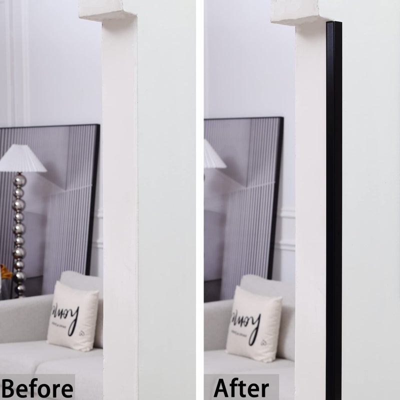 Trimold Matte Black Aluminum Peel and Stick L Molding Corner Guards with 90Â° Angle for Wall Door Frame Cabinet Baseboard Protection and Decoration, 35.4in x 0.8in (3Pcs) - Image 5