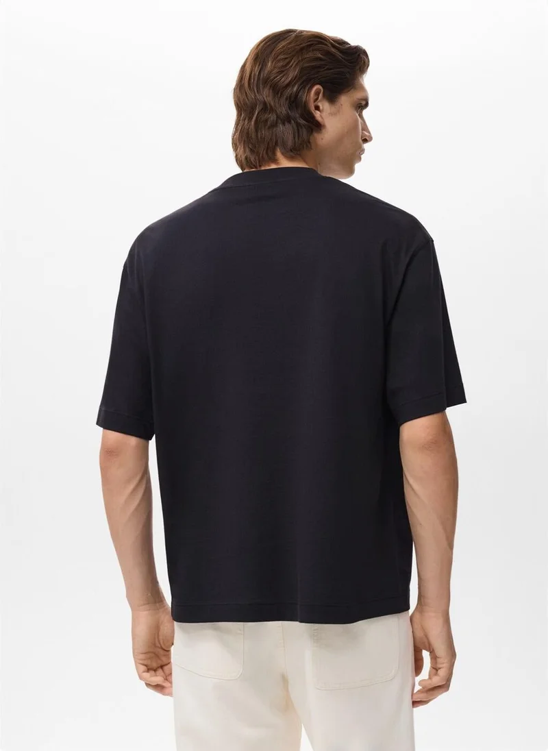 Mango Man T-Shirt 100% Cotton Boxy Fit Pocket