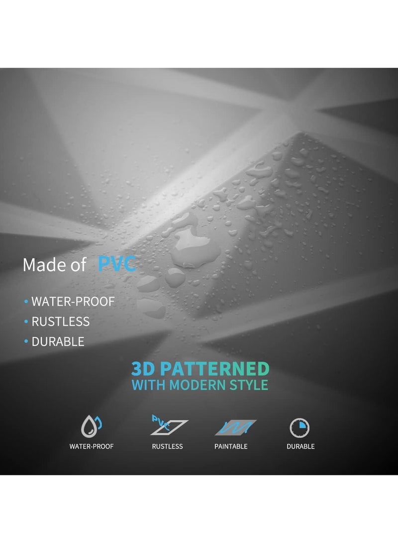 12PCS 3D Wall Panels 19.7" x 19.7" PVC Diamond Textured Wall Panel Waterproof Interior Decor Self Adhesive Removable Wallpaper Modern Wall Tiles for Bedroom Living Room Hotel Office (Diamond Texture) - Image 2